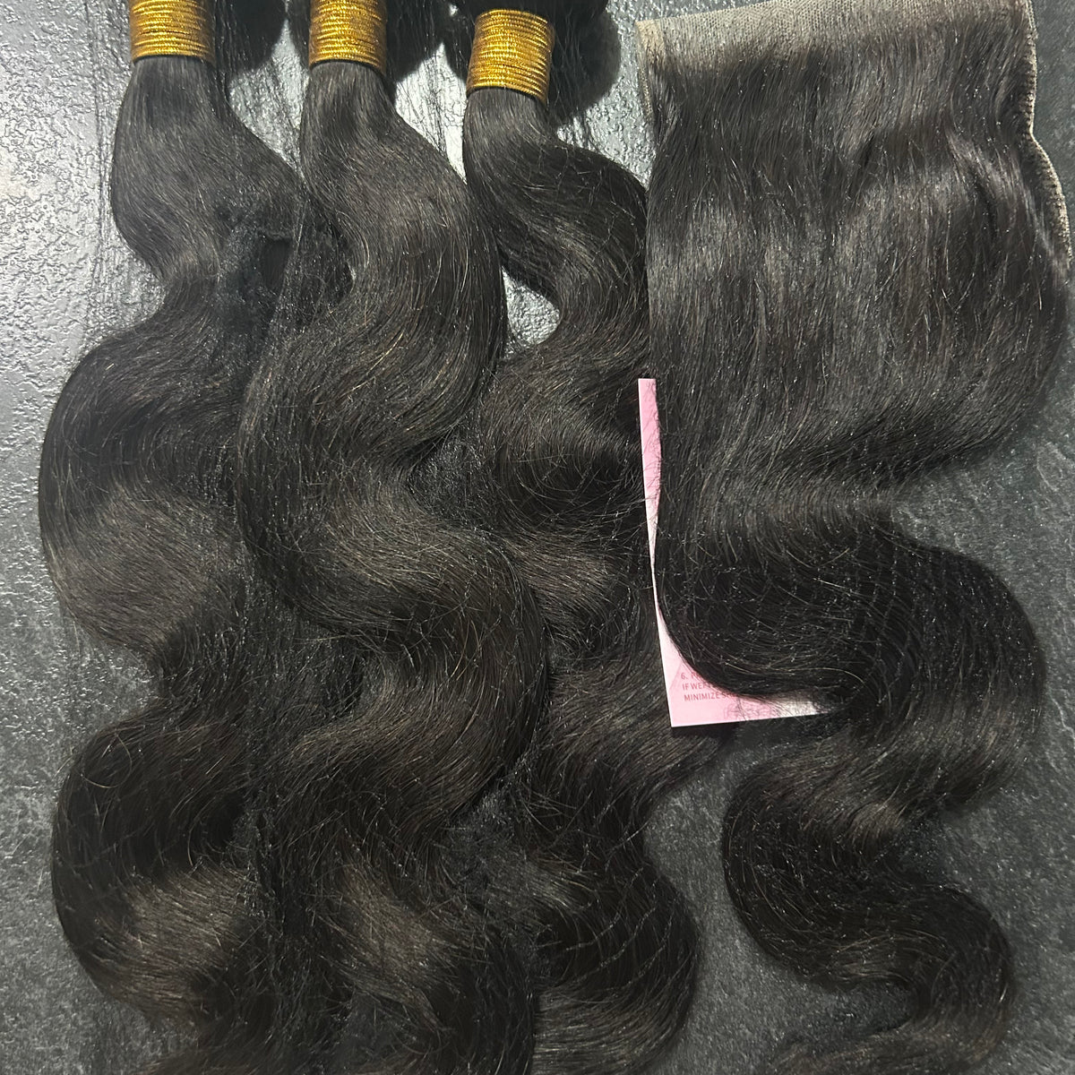 Bundles Body Wave Naturels avec Closure 4X4 – Noir Naturel