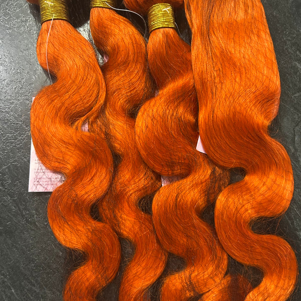 Bundles Body Wave Naturels Orange Cuivré avec Closure 4X4